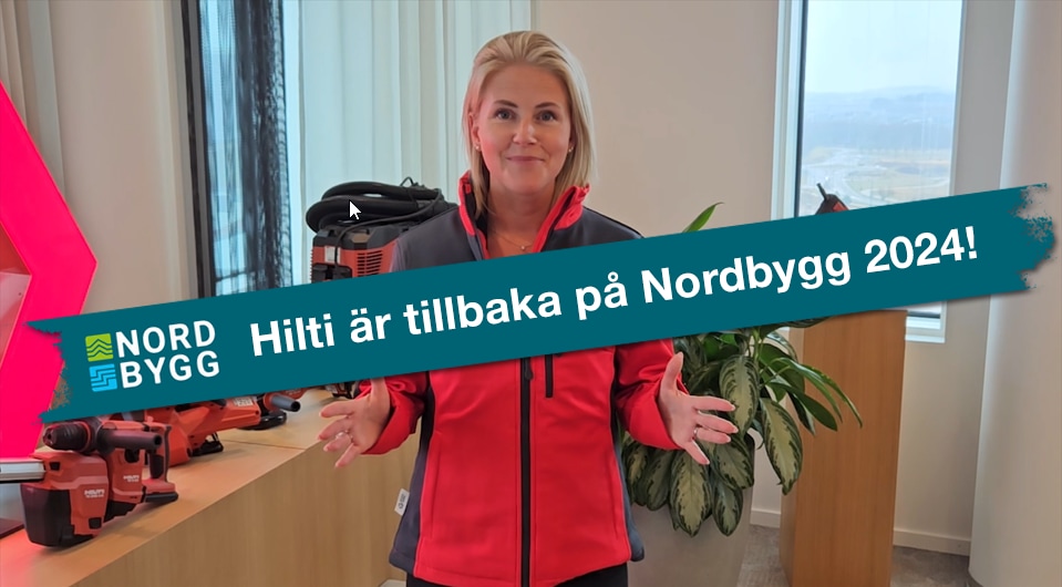 Marknadsdirektören på Hilti välkomnar dig till Nordbygg med en kort video