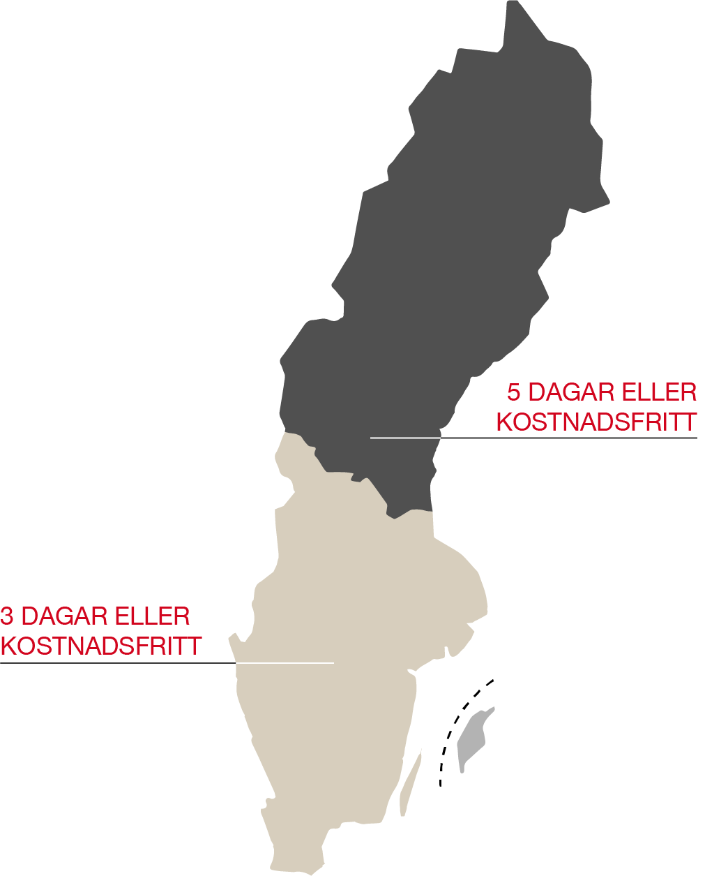 Karta över tredagarsgarantin