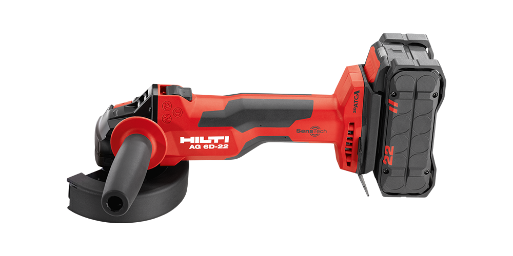 Zu sehen ist ein Produktbild des Hilti Nuron AG 6D-22 Akku-Winkelschleifers