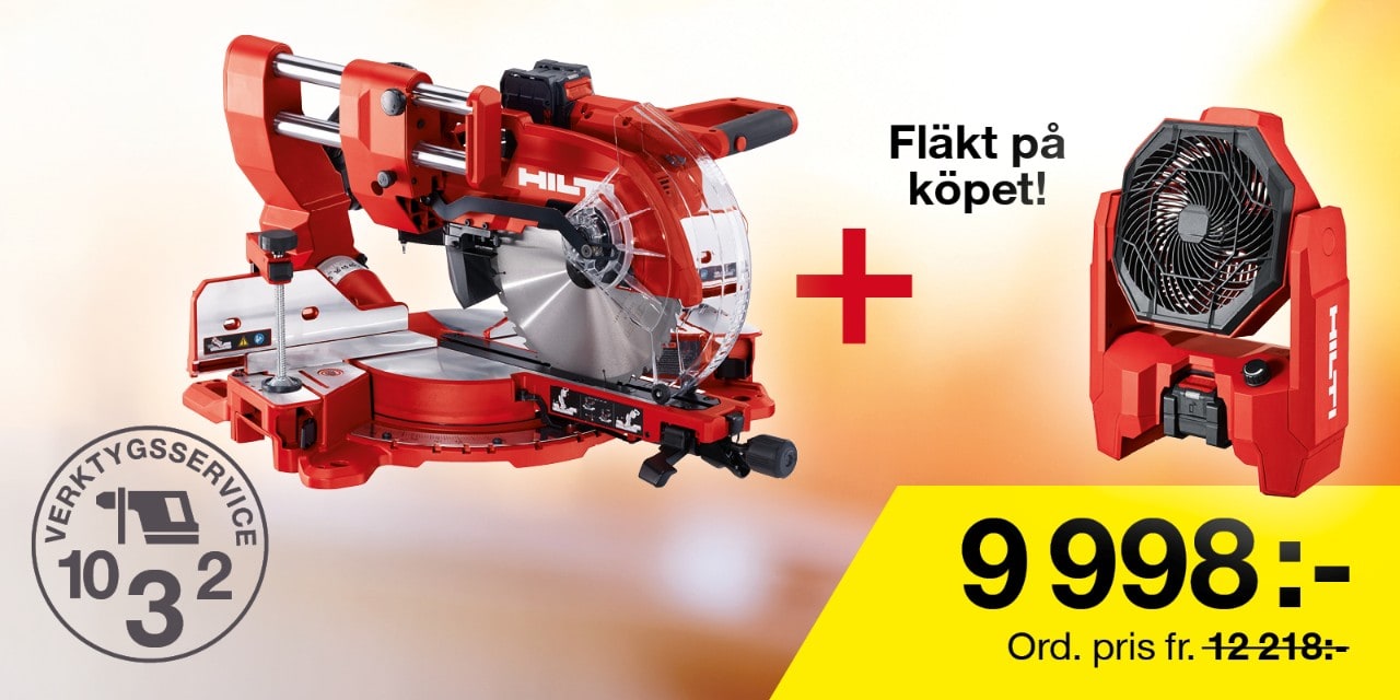 Kap- & gersåg och byggfläkt