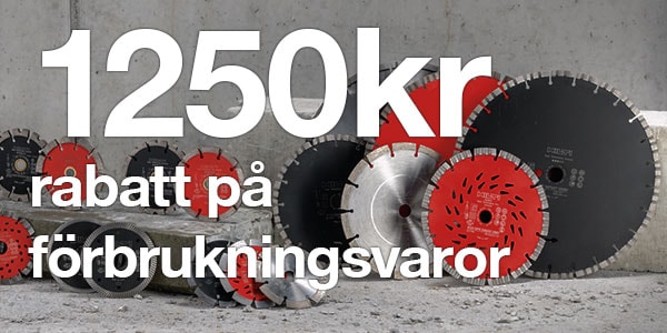 1250 kr rabatt på förbrukningsvaror