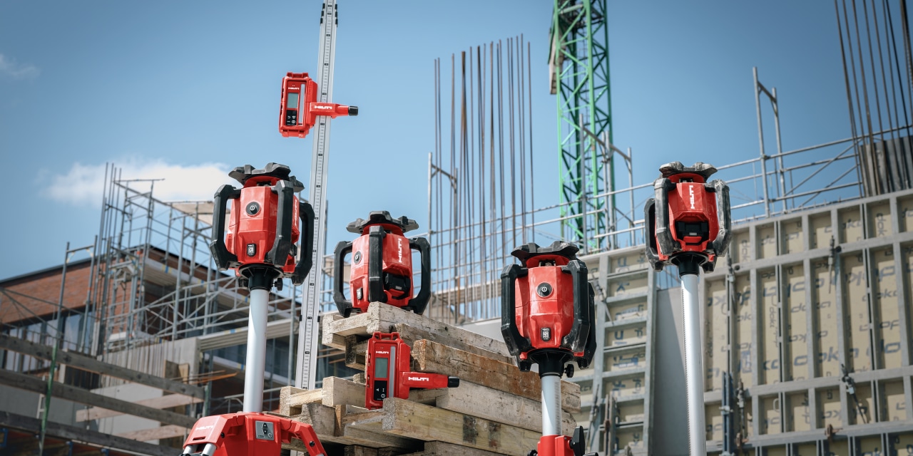 Familjebild av Hilti laserverktyg