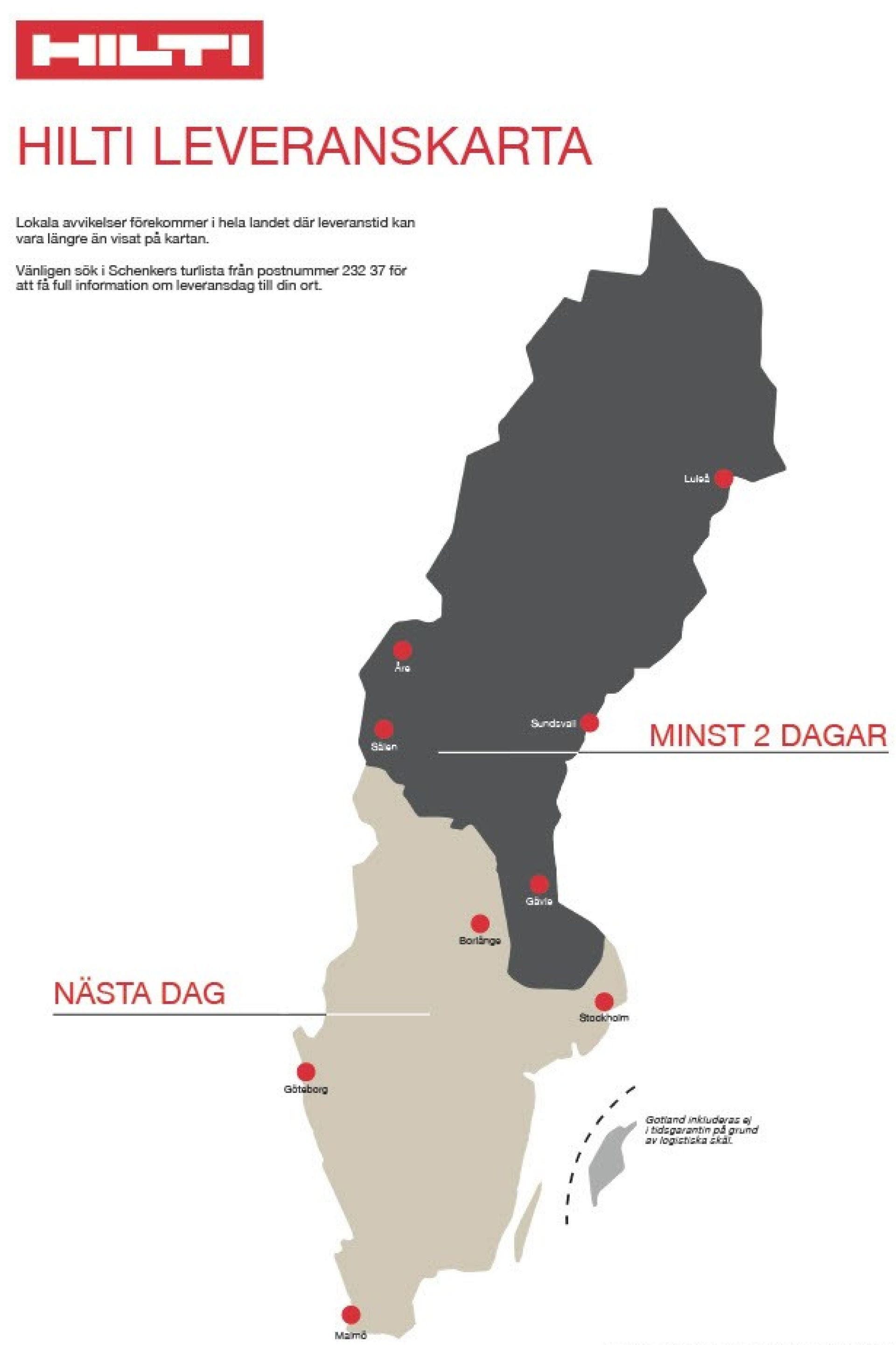 Leveranskarta
