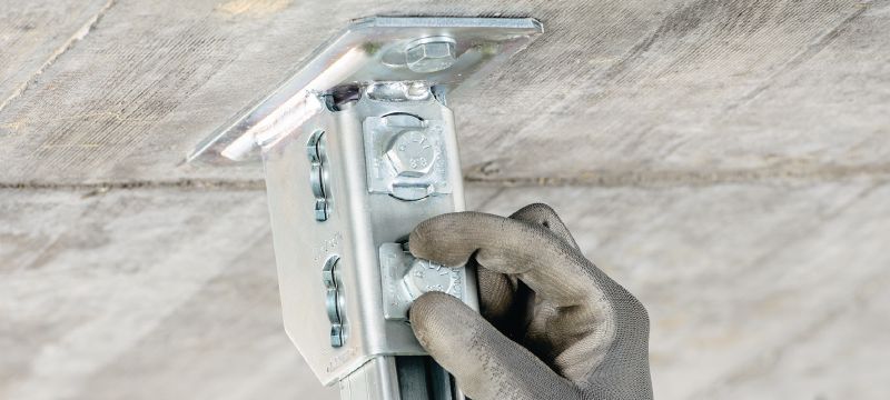 MQN-B montagebult Förzinkad skenkoppling – brandtestad enligt ETA Användningsområden 1