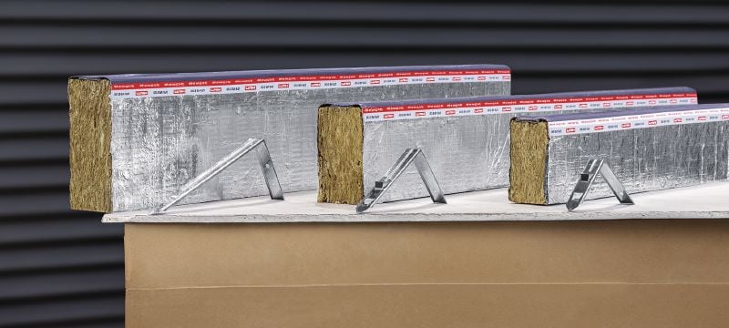 CFS-VB E60 Hålrumsbarriär 50 mm luftspalt Förformad brandskyddsbarriär för regnskyddande beklädnad med 60 minuters brandbeständighet och luftspalter på upp till 50 mm Användningsområden 1