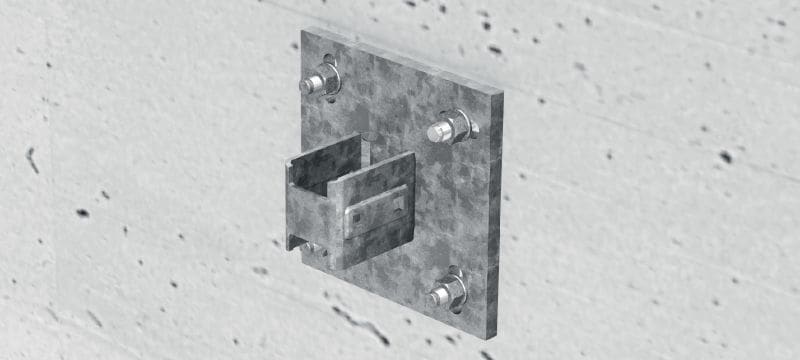 MIQC-SC Varmförzinkad (HDG) förbindelse som används med MIQ-grundplattor för en fri positionering av balken Användningsområden 1