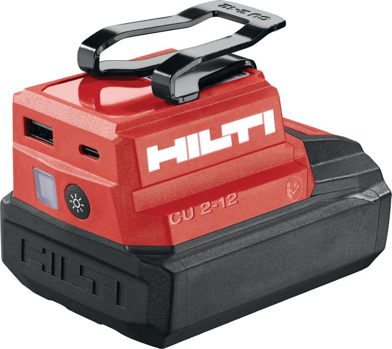 CU 2-12 USB-laddningsadapter USB-laddningsadapter för Hilti 12 V-batterier för laddning av surfplattor, mobiler och andra enheter med USB-C- eller USB-A-portar