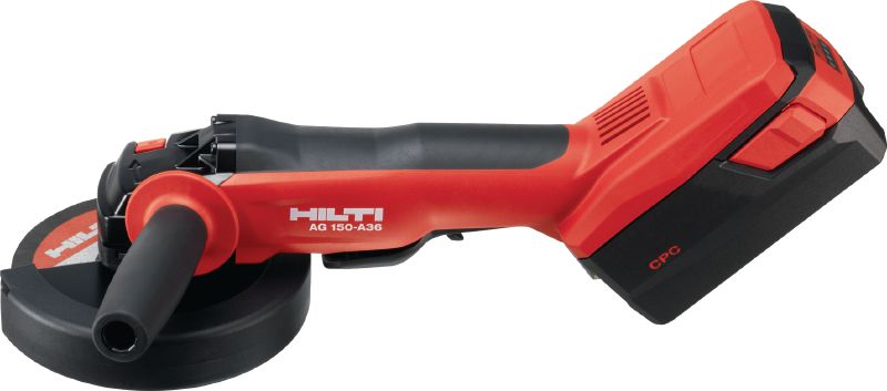 AG 150-A36 Batteridriven vinkelslip Kraftfull batteridriven vinkelslip 36 V med borstlös motor som kapar och slipar med skivor upp till 150 mm i diameter