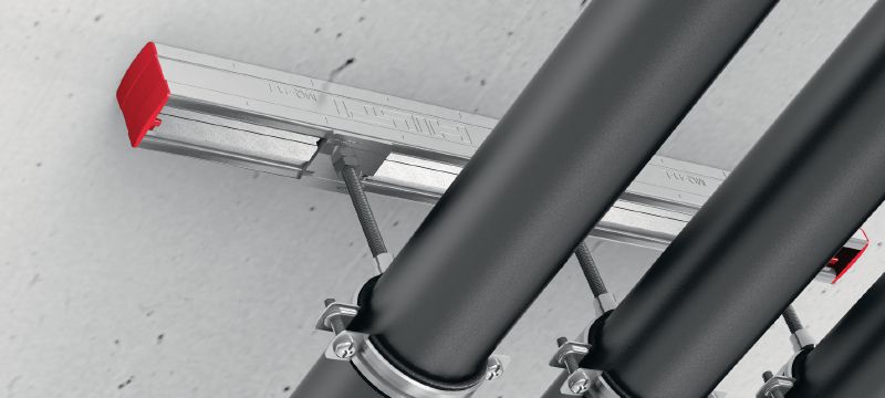 MQ-41-L sträva Förzinkad 41 mm hög MQ-skena för medeltunga applikationer Användningsområden 1