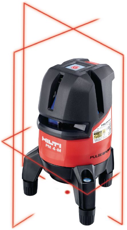 PM 4-M Multilinjelaser Multilinjelaser med 3 linjer och VVS punktlaser med röd stråle