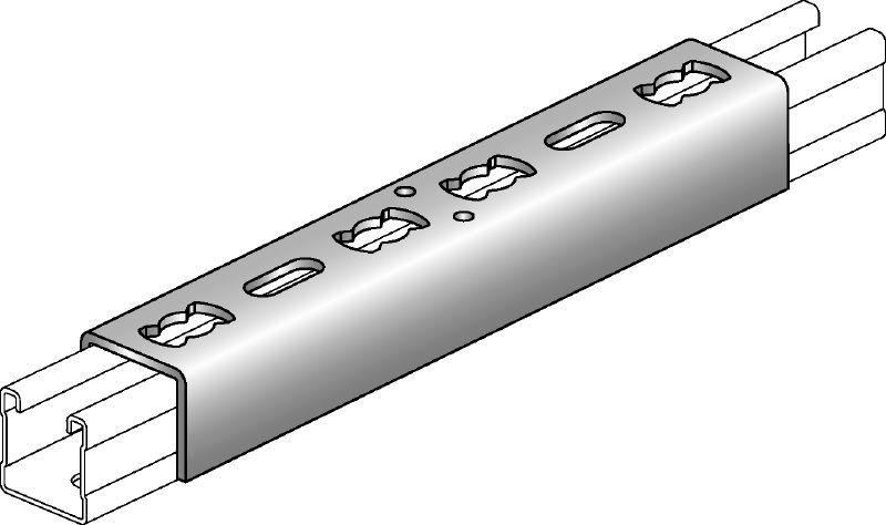 MQV Skenkoppling Förzinkad skenkoppling som används vid förlängning av MQ-skenor