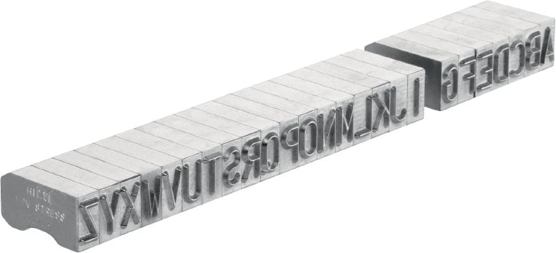 X-MC LS 8/10 stansverktyg för stål Rund spets, breda bokstäver och siffror för stansning på metall