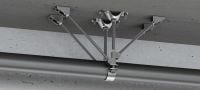 MFP-LD2 Fixpunkt lätt Förzinkad dubbel fixpunkt, med stagning på båda sidor, för lätta montage upp till 8 kN Användningsområden 1