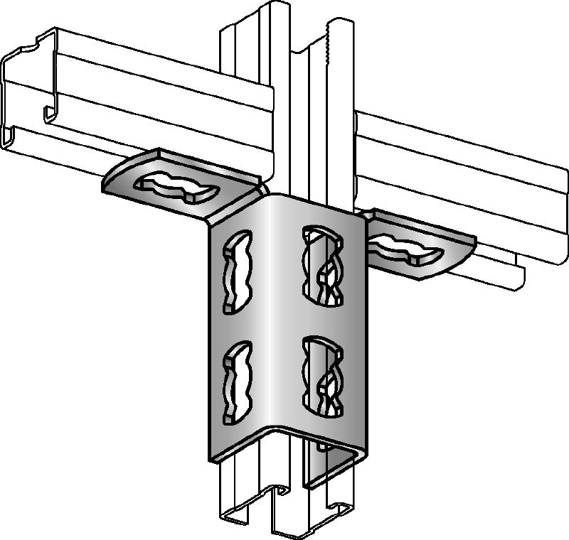 MQV-2/2 D Skenkoppling Galvaniserad flexibel skenkoppling för tvådimensionella konstruktioner