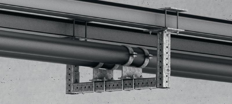 MIB-SH Grundplatta Varmförzinkad (HDG) grundplatta för fastsättning av MI-balkar mot stål Användningsområden 1