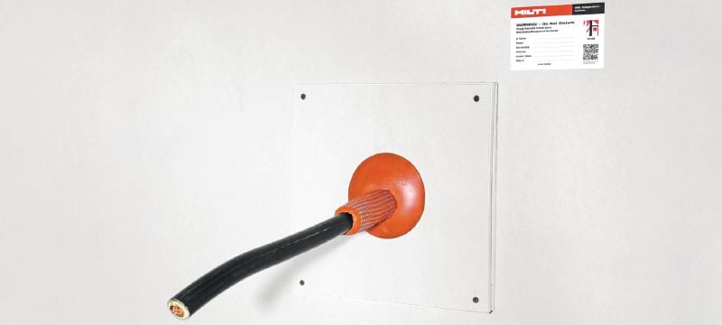 CFS-PL Återanvändbar brandskyddsplugg för permanenta och tillfälliga kabelgenomföringar i väggar och golv Användningsområden 1