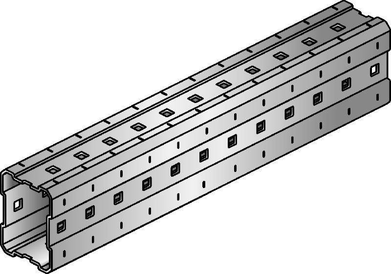 MI Installationsbalk Varmförzinkade (HDG) installationsbalkar för konstruktion av justerbara massiva MEP-stag och modulära 3D-konstruktioner