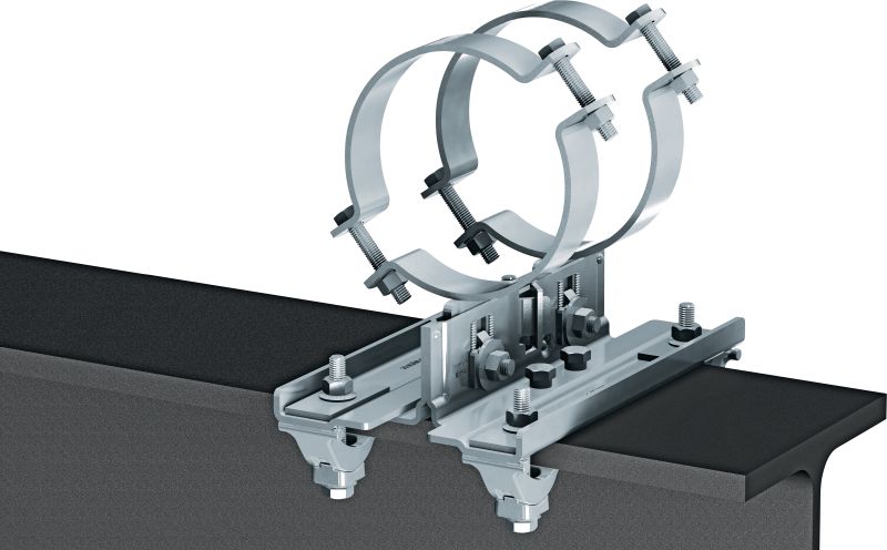 MP-PS Fixpunktsförbindelse på balk Balkkopplingar för montering av MP-PS glidskor på stålbalkar