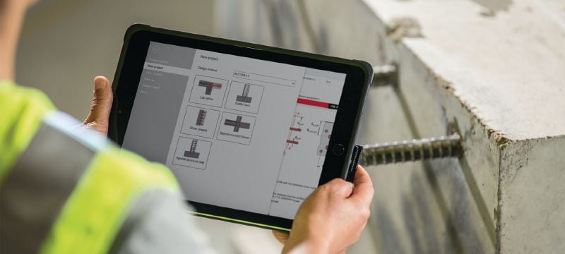 PROFIS program för armeringsdimensionering Program för armeringsdimensionering för snabb och ekonomisk dimensionering av efterinjekterad armering i enlighet med byggregler och förordningar Användningsområden 1