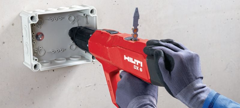 DX 6 bultpistol komplett kit Helautomatisk bultpistol – vägg- och formsättningssats Användningsområden 1