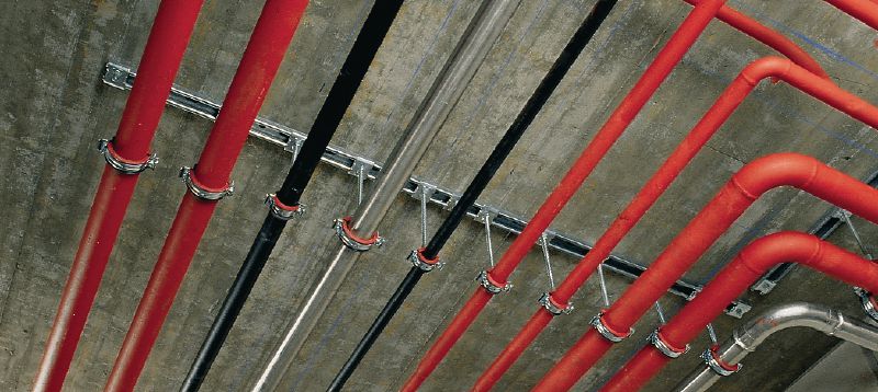 MPN-SI Rörklammer med snabblås (ljudisolerad) Rörklammer komfort Användningsområden 1