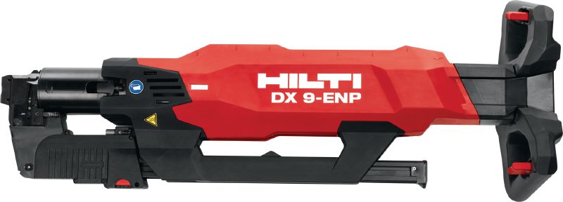 DX 9-ENP krutdrivet golvinstallationsverktyg Krutdriven bultpistol som är digitalt uppkopplingsbar, helautomatisk och produktiv, för montage av takplåt i där du står upprätt