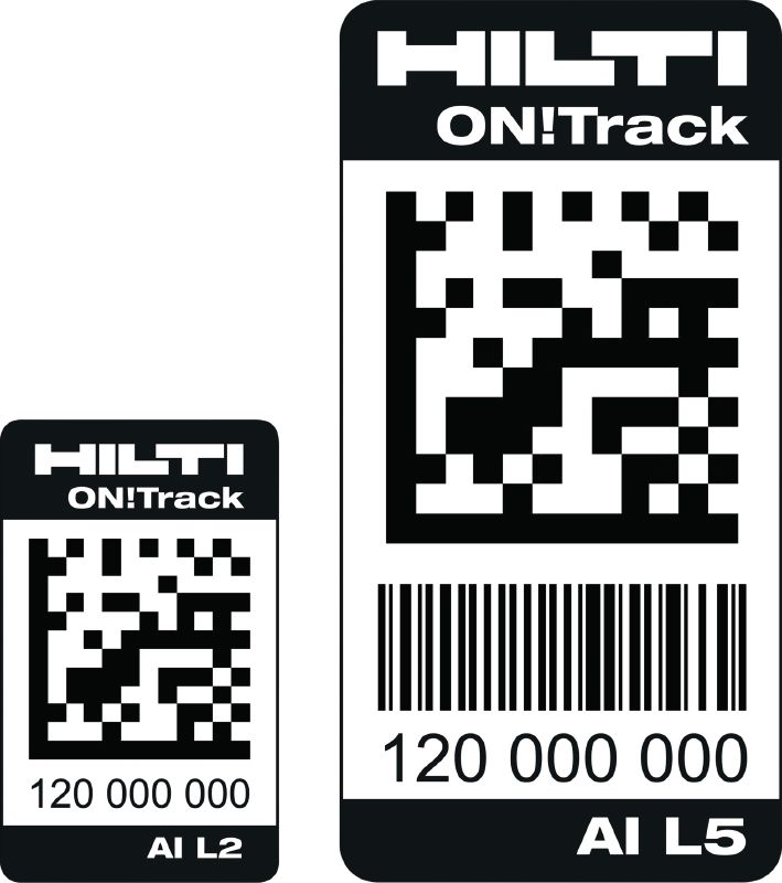 AI L2 och AI L5 Slitstarka, självhäftande streckkodsetiketter för identifiering och spårning av alla typer av utrustning