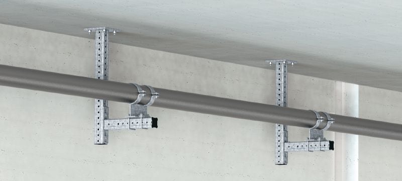 MIC-L Varmförzinkad (HDG) förbindelse för montage av MI-skenor vinkelrätt mot varandra Användningsområden 1