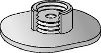 MGL 1 Förzinkad lätt grundplatta för att fästa gängstänger med enkel förankringspunkt