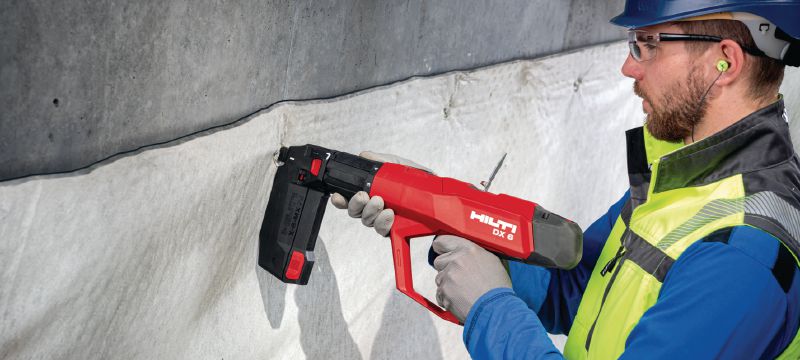 DX 6 krutdriven bultpistol sats Halvautomatisk krutdriven spikpistol – vägg- och formsättningssats Användningsområden 1
