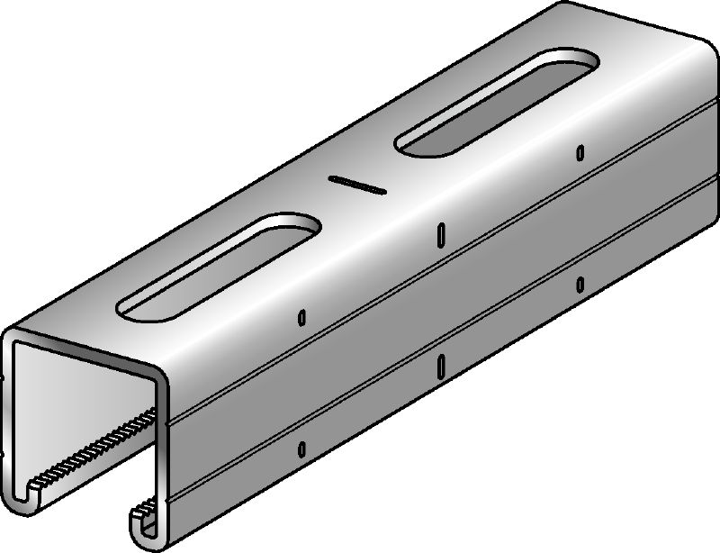 MQ-41/3-skena Förzinkad 41 mm hög och 3 mm tjock MQ-skena för medeltunga användningsområden