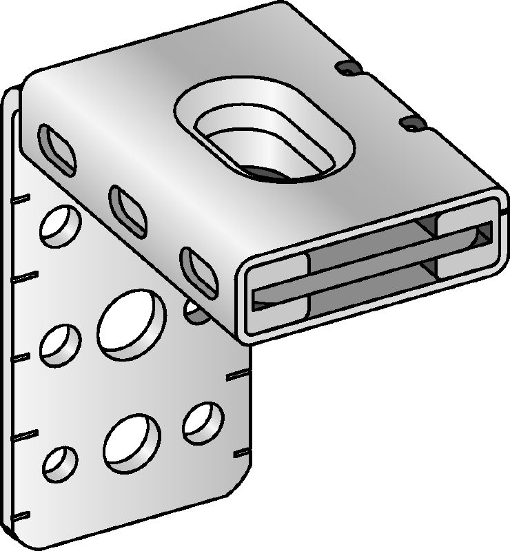 MVA-LC ventilationsstöd Förzinkad ventilationsvinkel för fastsättning eller upphängning av ventilationskanaler