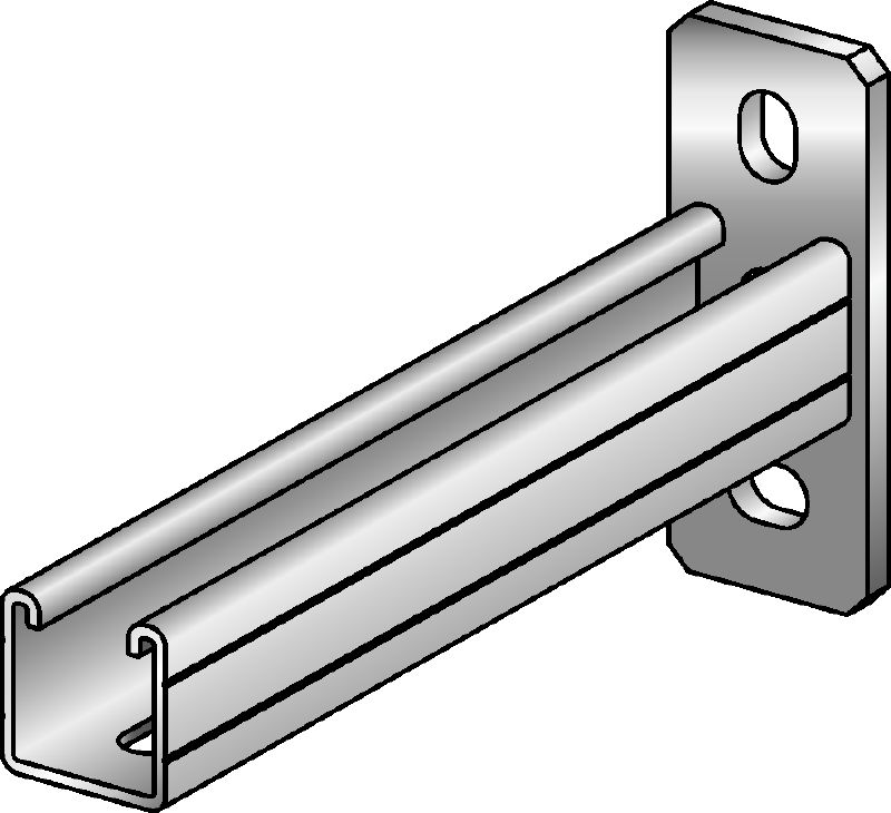 MQK-41/3 Konsol Förzinkad konsol med en 41 mm hög, 3 mm tjock enkel MQ-strävskena