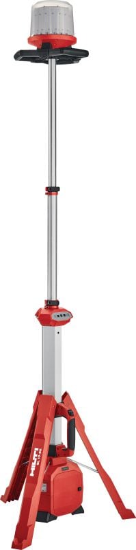 Batteridriven belysningsmast SL 10-22 Kraftfull belysningsmast med 360° ljustäckning för batteridriven inomhusbelysning på arbetsplatsen