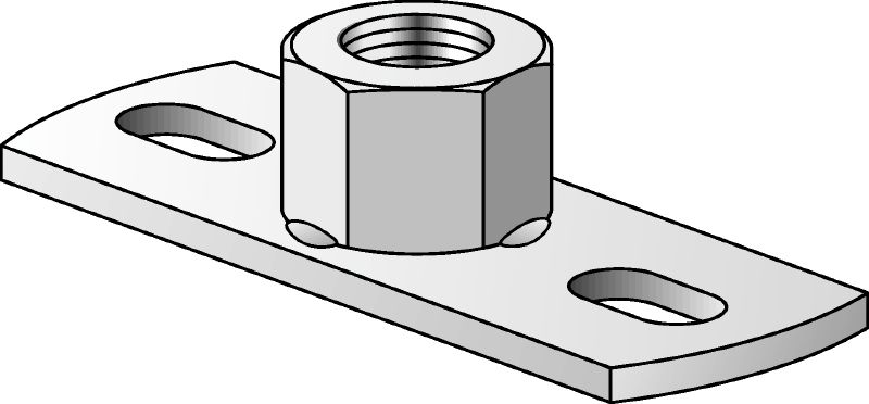 MGL 2-R Lätt grundplatta i rostfritt stål (A4) för att fästa metriska gängstänger med två förankringspunkter