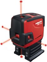 PMP 45 Punktlaser Punktlaser med 5 punkter för rörläggning, avvägning, linjering och vinkelpositionering med röd stråle